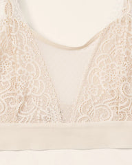 IVORY - Wireless Pocketed Cupless Lace Bralette