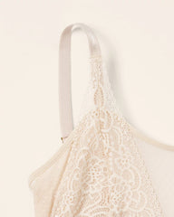 IVORY - Wireless Pocketed Cupless Lace Bralette
