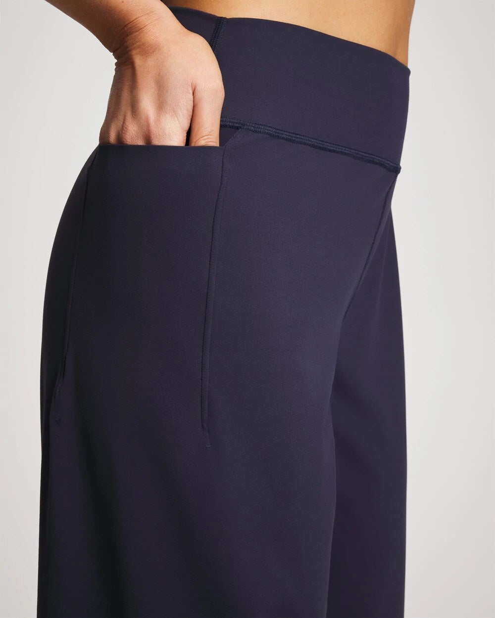 DEEP INDIGO - High-Waist Wide-Leg Pants