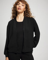 BLACK - Modern Modal Bomber Jacket