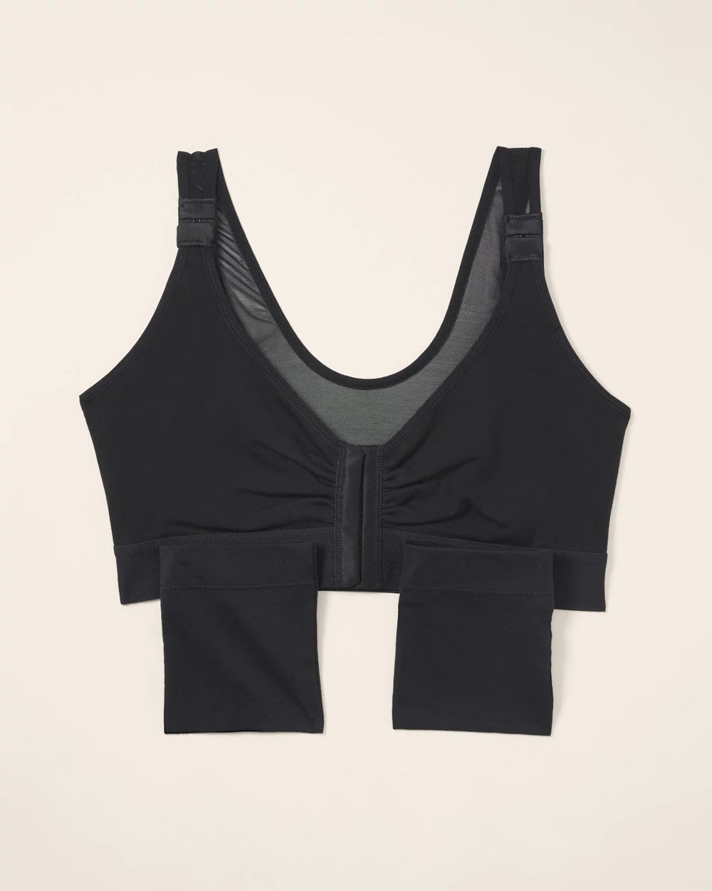 BLACK - Post-Surgical Recovery Bra with Drain Pockets