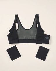 BLACK - Post-Surgical Recovery Bra with Drain Pockets