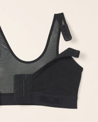 BLACK - Post-Surgical Recovery Bra with Drain Pockets