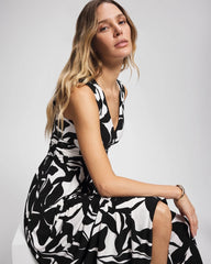 MEANDERING LEAF BLACK - Goddess Maxi Bra Dress