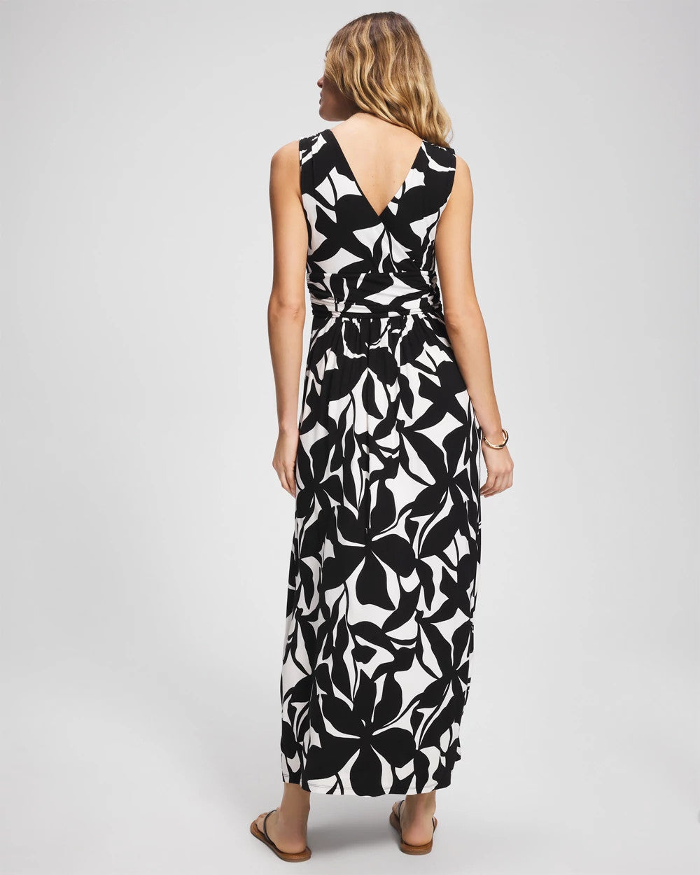 MEANDERING LEAF BLACK - Goddess Maxi Bra Dress