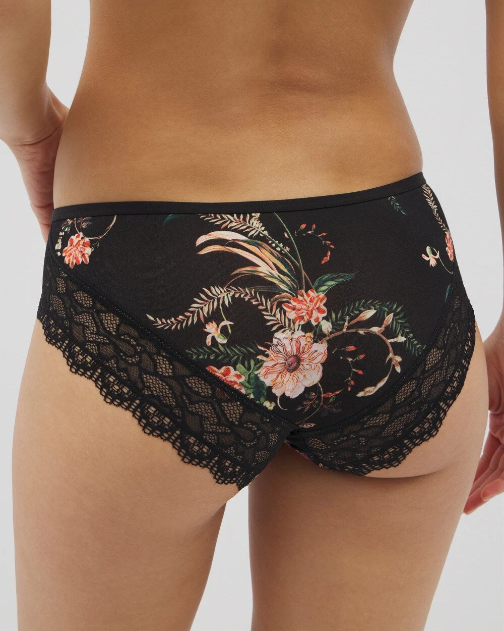 PARADISE PLUMES D M BLACK - Hipster Panty with Enchanting Lace
