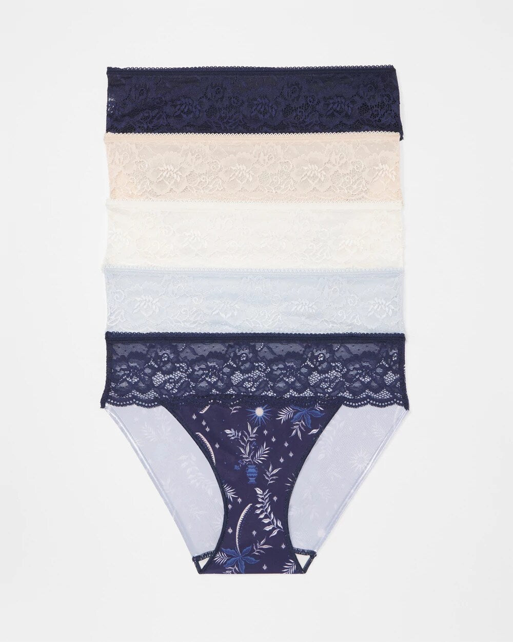 BOTANICAL TILE MULTI PACK - Edge Hipster Panty with Lace 5 Pack