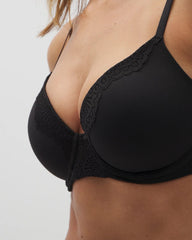 BLACK - Embraceable Perfect Coverage Bra with Crochet Lace
