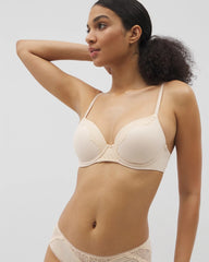 PALE SAND - Embraceable Perfect Coverage Bra with Crochet Lace
