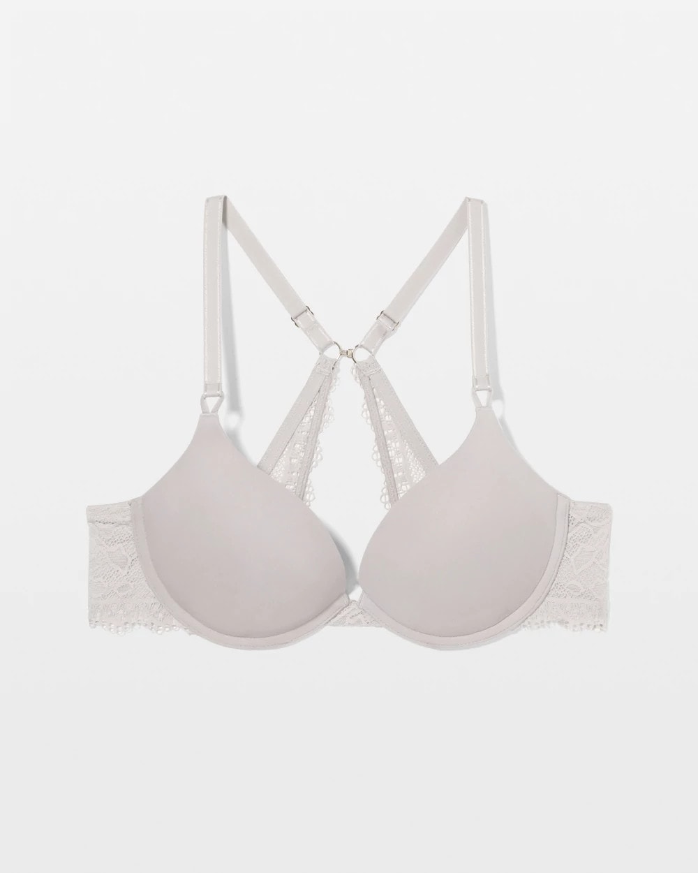 GRAY GLASS - Push-Up Plunge Bra with Lace