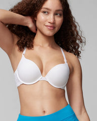 OPTIC WHITE - Push-Up Plunge Bra with Lace