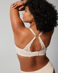 PALE SAND - Push-Up Plunge Bra with Lace