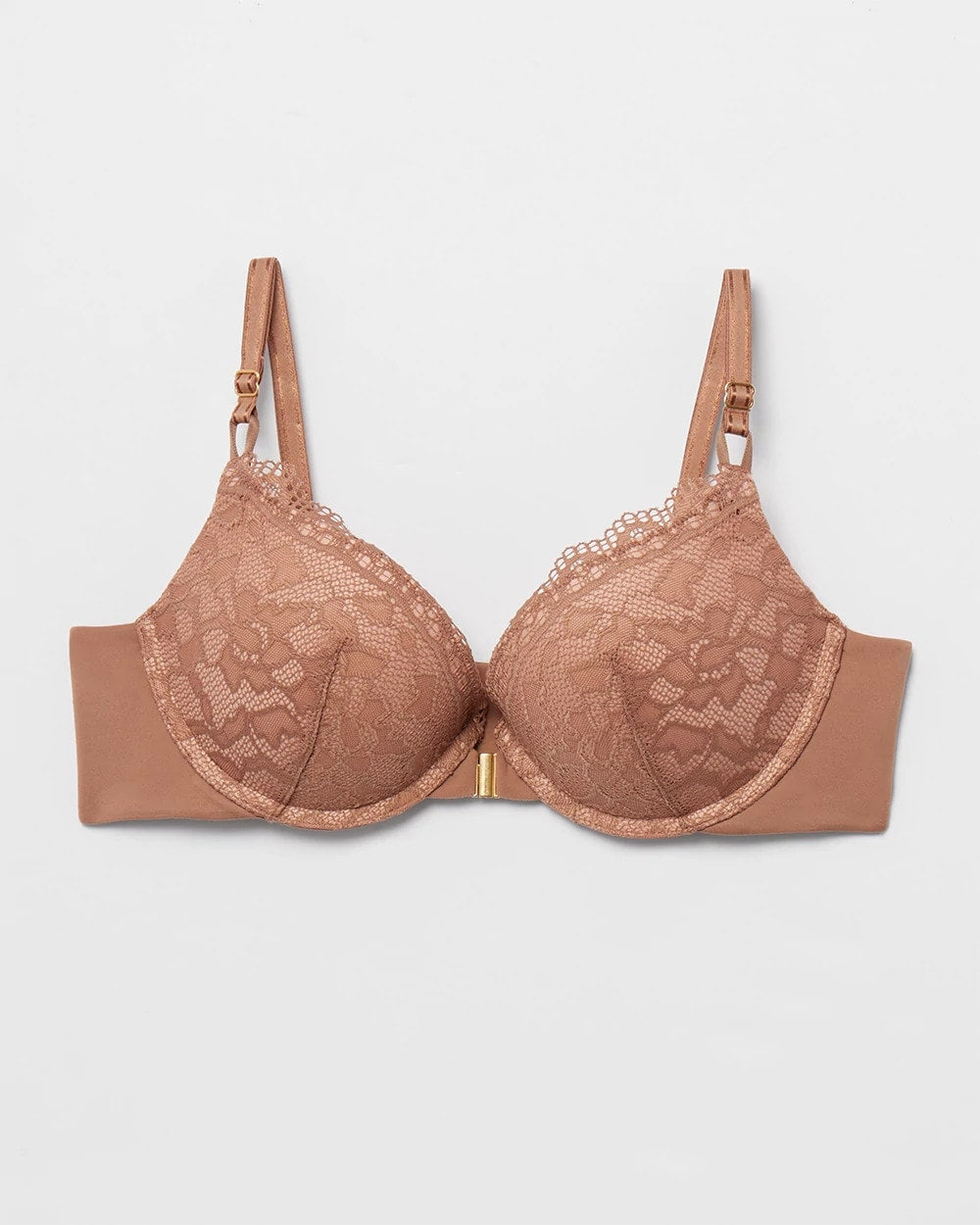 WARM SIENNA - Push-Up Front-Close Bra with Lace