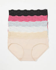 RAPTURE ROSE MULTIPACK - Hipster Panty with Crochet Lace 5 Pack