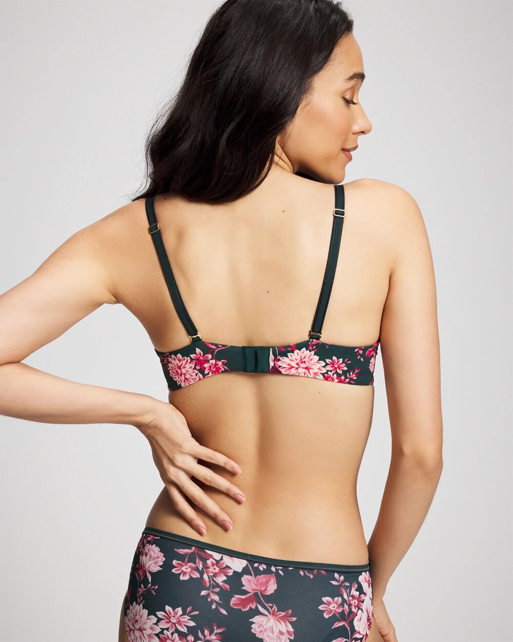 COTTAGE FLORAL MINI GREEN - Push-Up Plunge Bra
