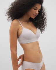 GRAY GLASS - Luxe Wireless Bra with Lace Back