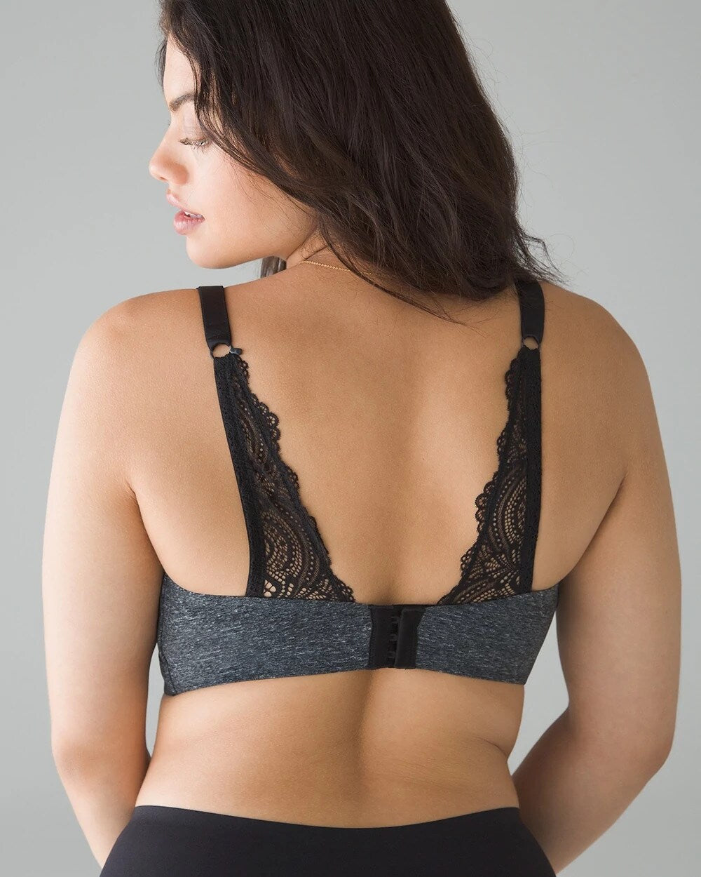 BLURRED HEATHER QUARTZ - Luxe Wireless Bra with Lace Back