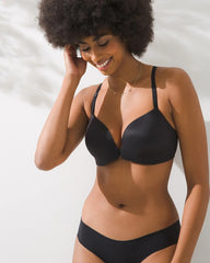 BLACK - Front-Close Racerback Bra