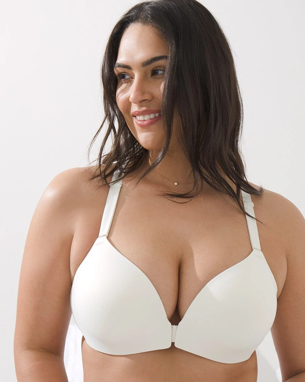 IVORY - Front-Close Racerback Bra