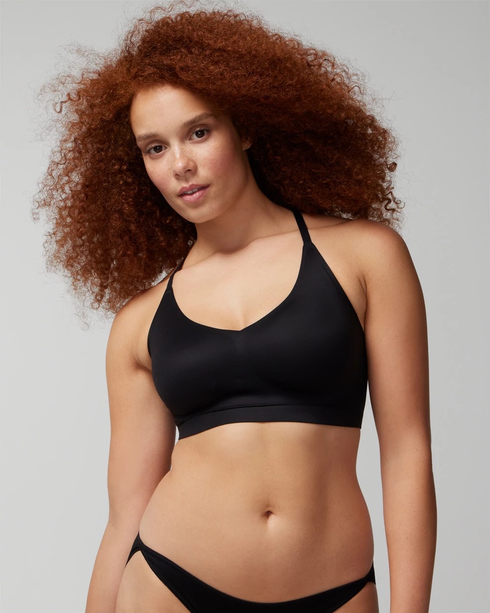 BLACK - Racerback Bralette with Lace Back