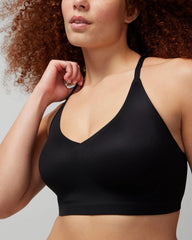 BLACK - Racerback Bralette with Lace Back