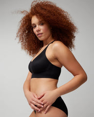 BLACK - Racerback Bralette with Lace Back