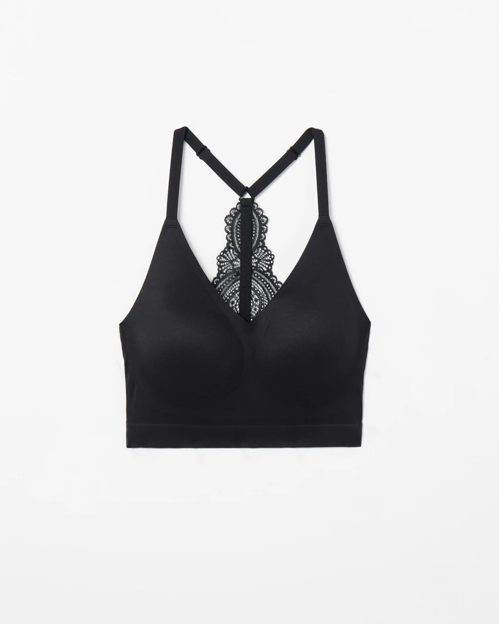 BLACK - Racerback Bralette with Lace Back