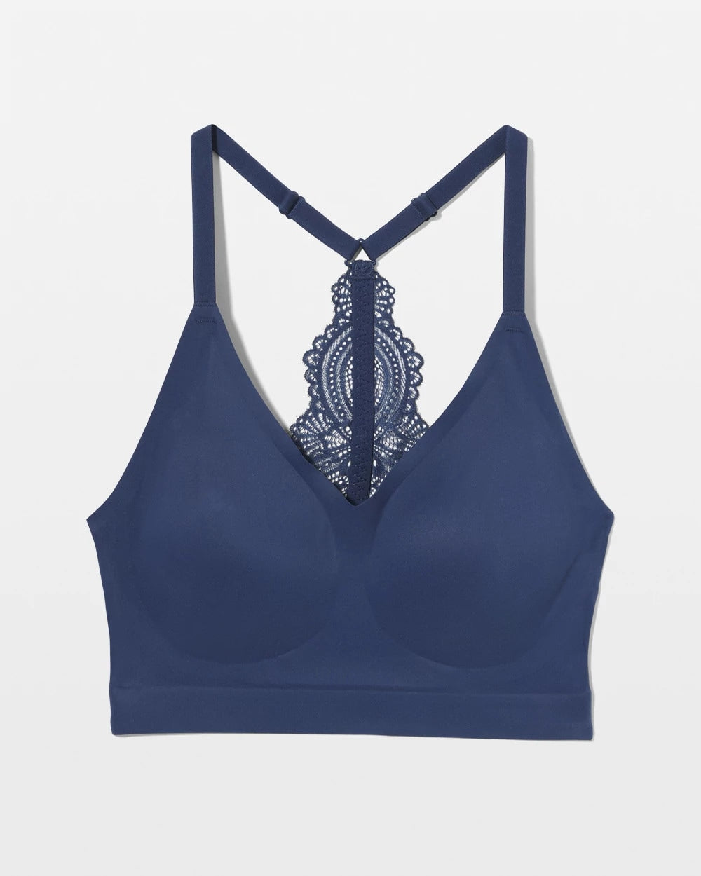 INK BLUE - Racerback Bralette with Lace Back