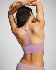LILAC WINE - Racerback Bralette with Lace Back