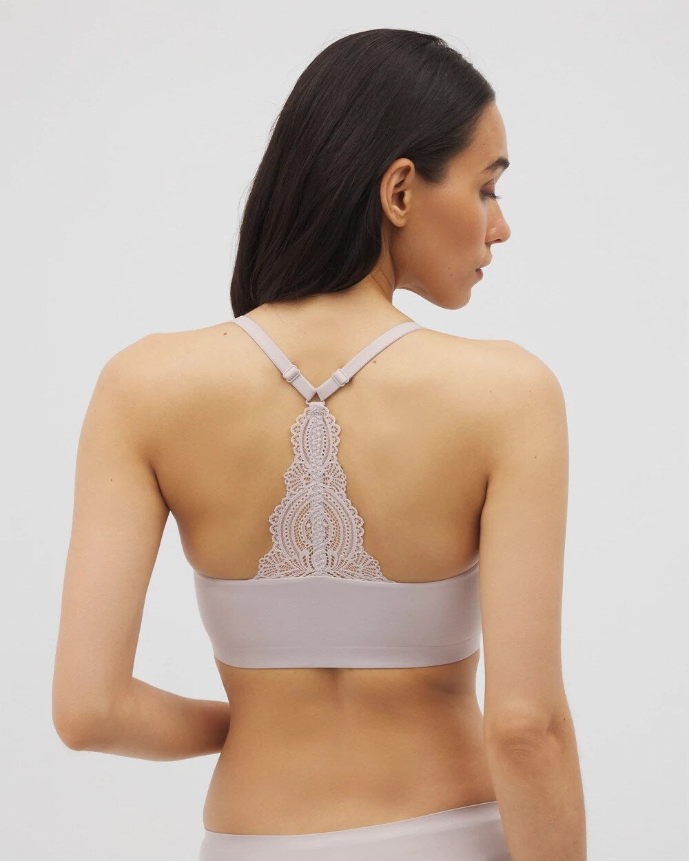 GRAY GLASS - Racerback Bralette with Lace Back