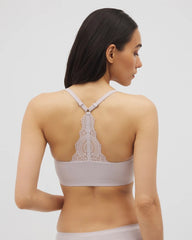 GRAY GLASS - Racerback Bralette with Lace Back