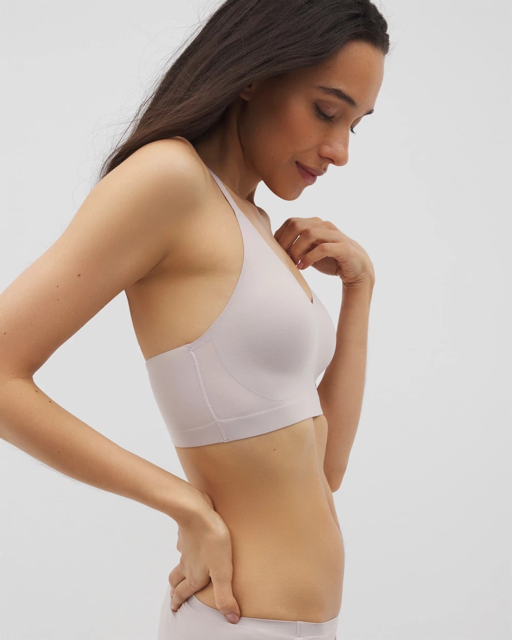 GRAY GLASS - Racerback Bralette with Lace Back