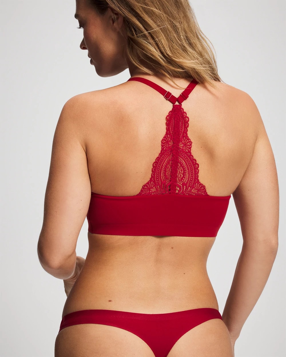 PAINT THE TOWN RED - Racerback Bralette with Lace Back