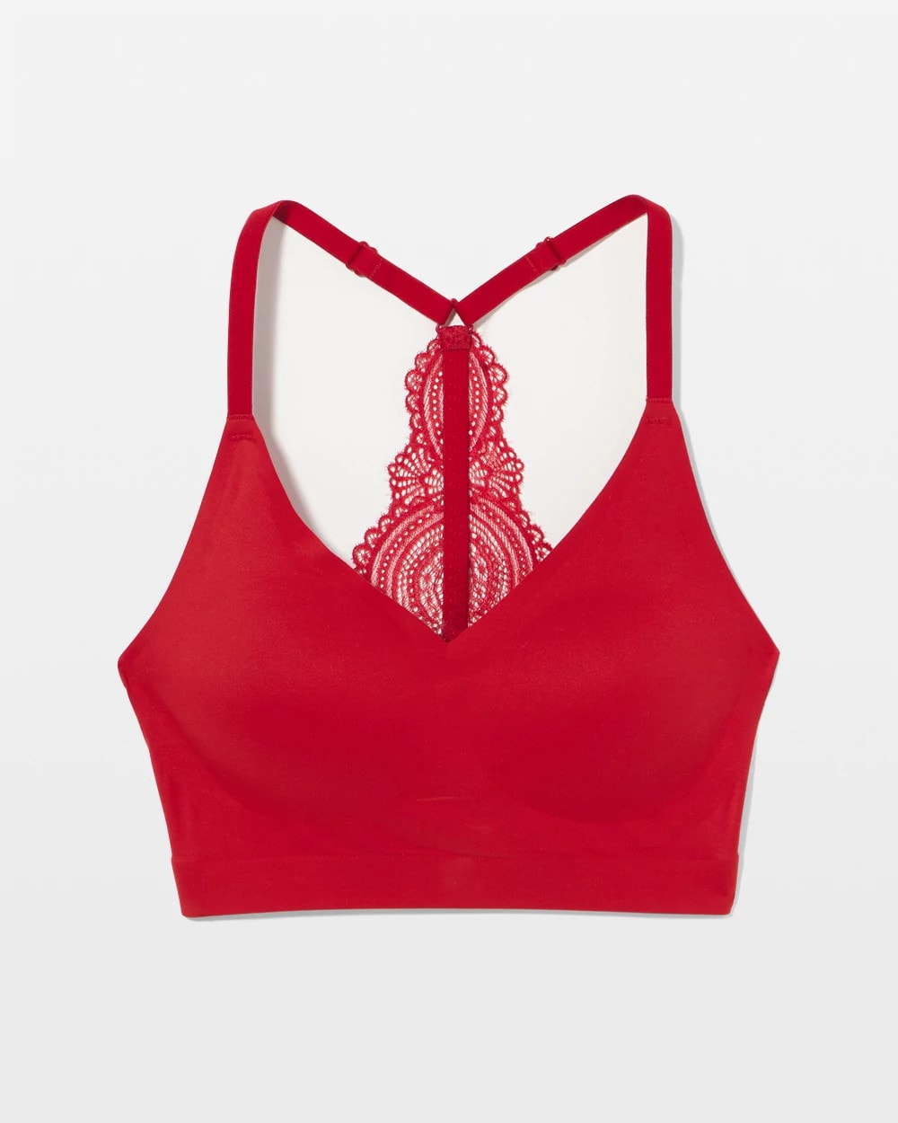 PAINT THE TOWN RED - Racerback Bralette with Lace Back