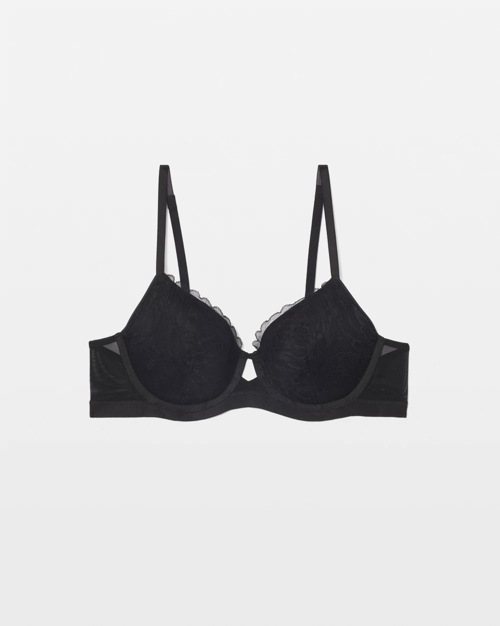 BLACK - Perfect Coverage Bra with Lace