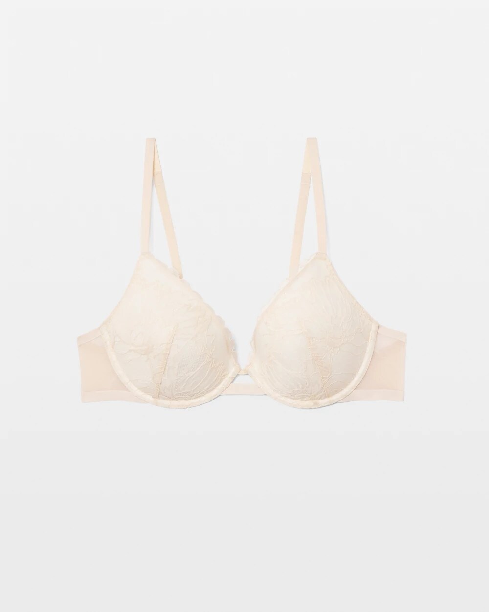 PALE SAND - Plunge Bra with Lace