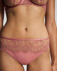 ANTIQUE PINK - Tattoo Lace Embroidered High Leg Panty