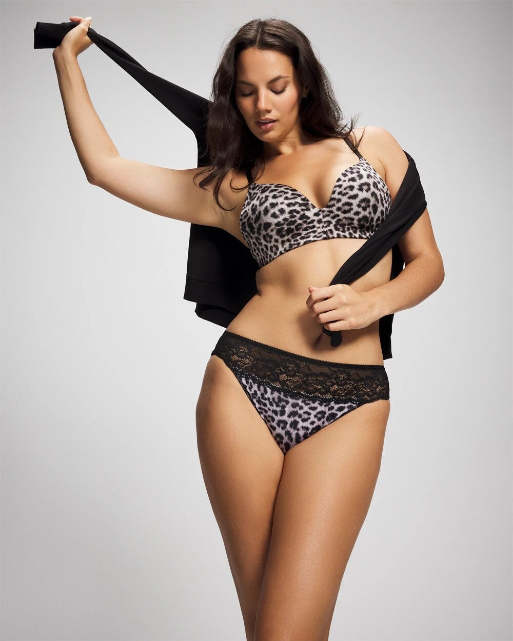 DIVINE LEOPARD MINI TAUPE - Wireless Push-Up Bra