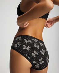 THATS A WRAP BLK MICRO - Cotton High-Leg Brief Panty with Lace Trim