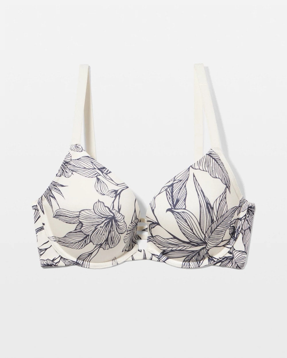 PLUMERIA BLOOMS CH NAVY - Push-up Plunge Bra