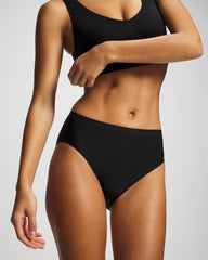 BLACK - Soft Stretch High Leg Panty