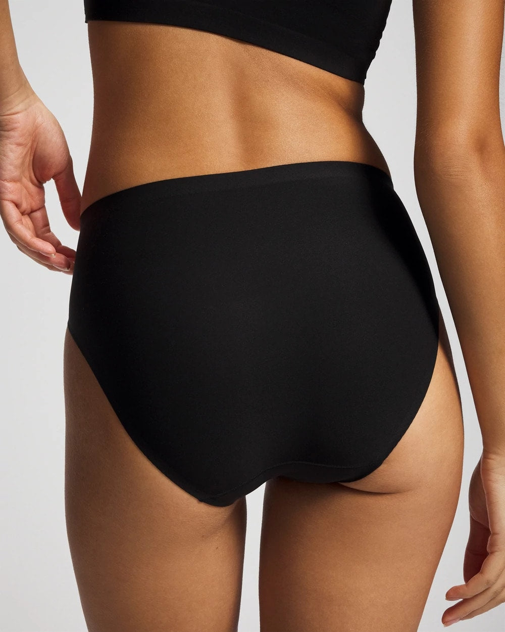 BLACK - Soft Stretch High Leg Panty