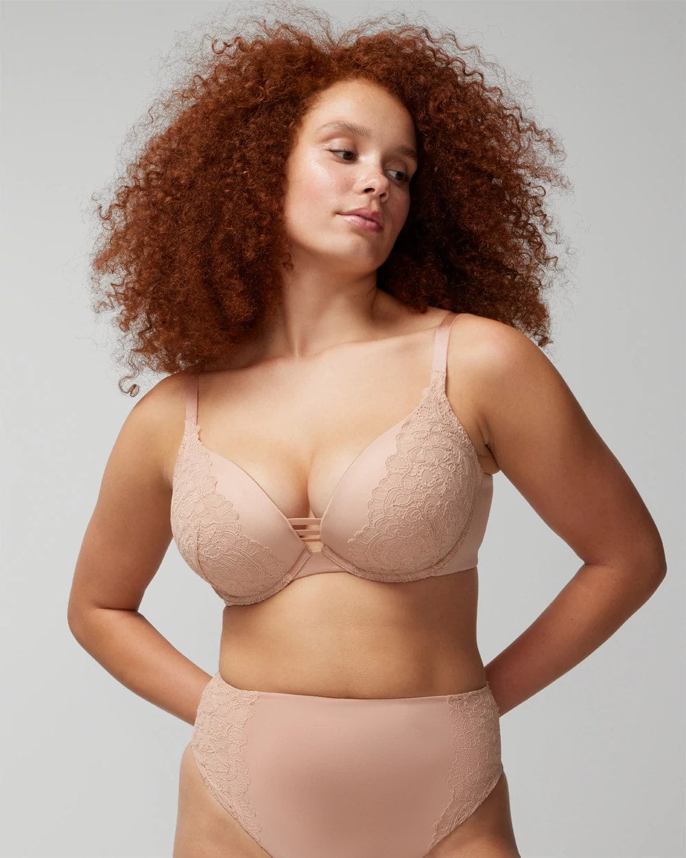 HUSH - Push-up Plunge Bra with Lace