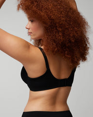BLACK - Push-up Plunge Bra with Lace