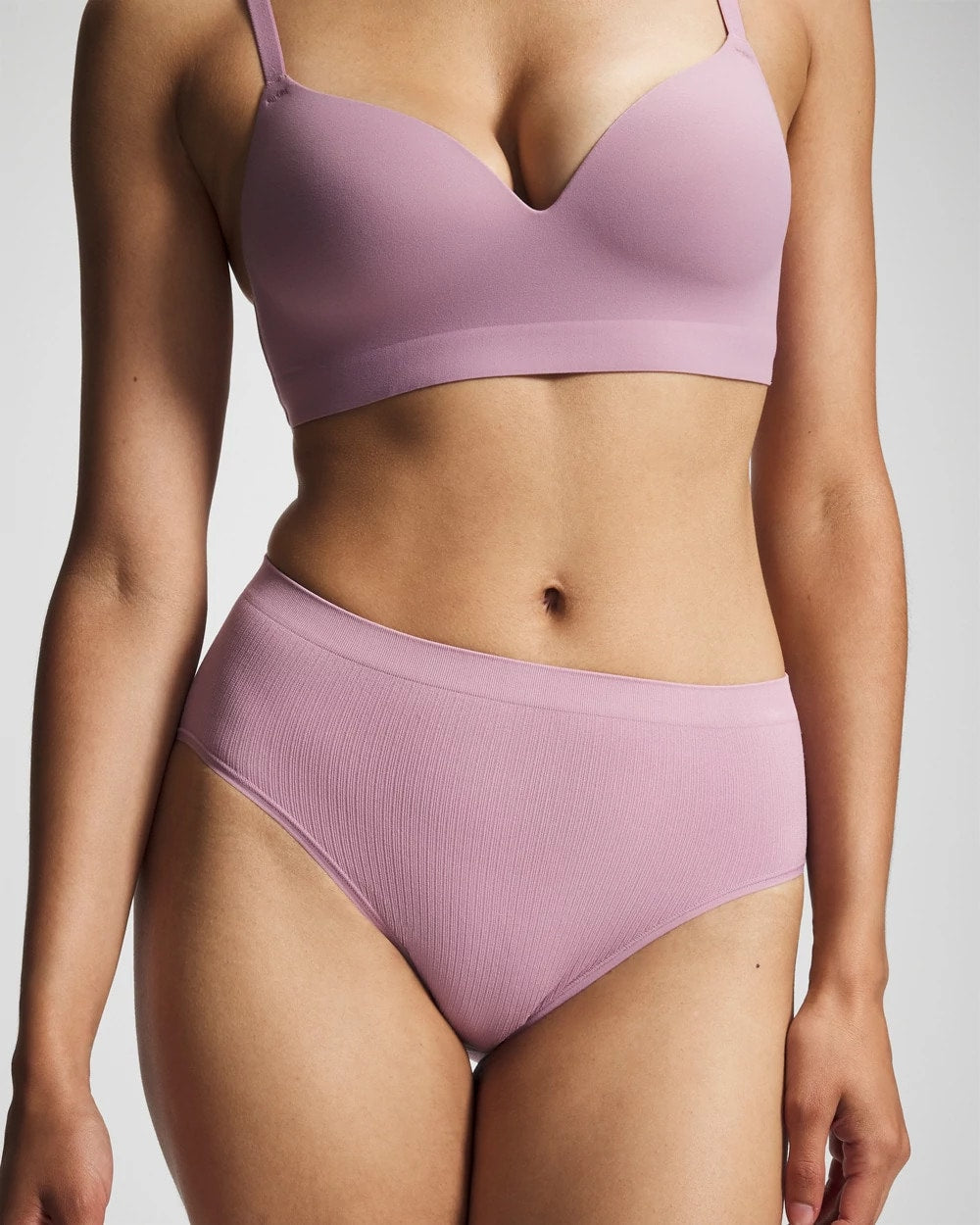 LILAC WINE - Seamless Rib High-Leg Panty