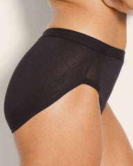 BLACK - Cotton High-Leg Panty