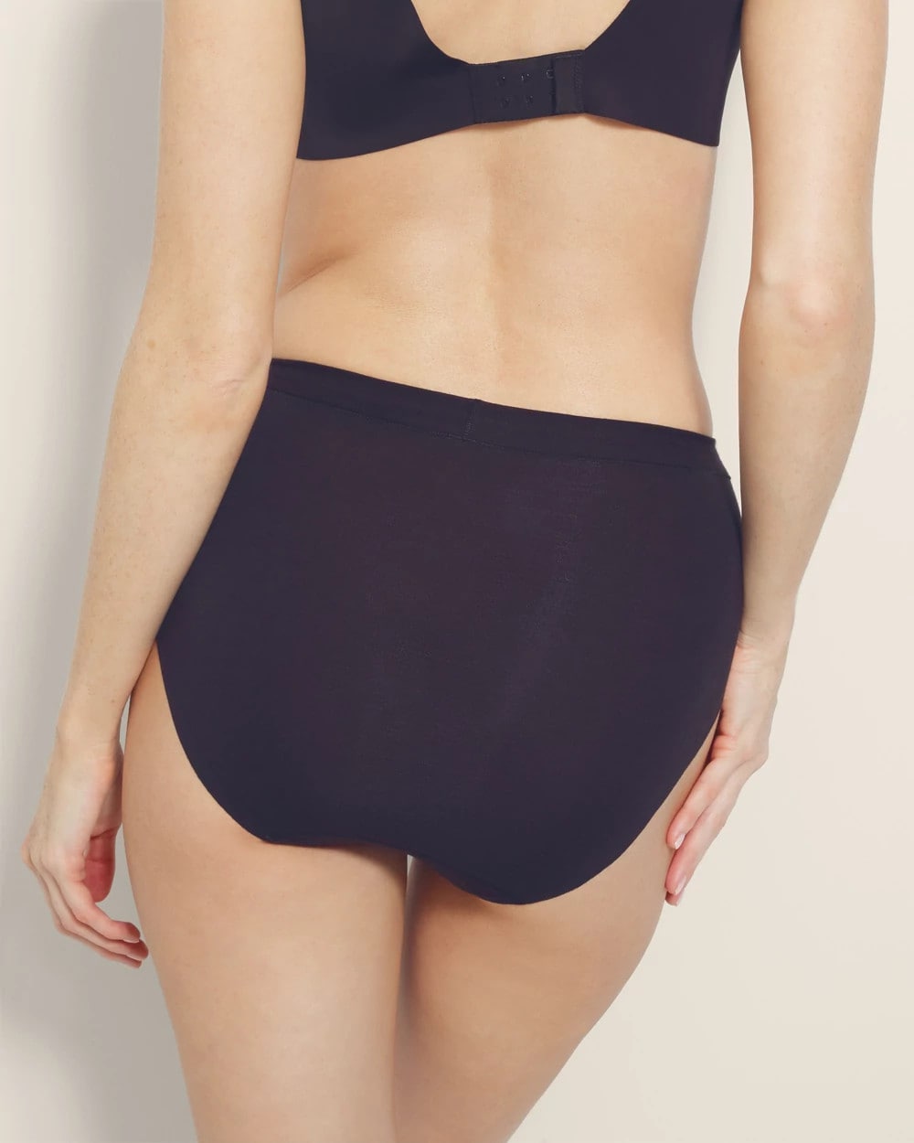 BLACK - Cotton High-Leg Panty