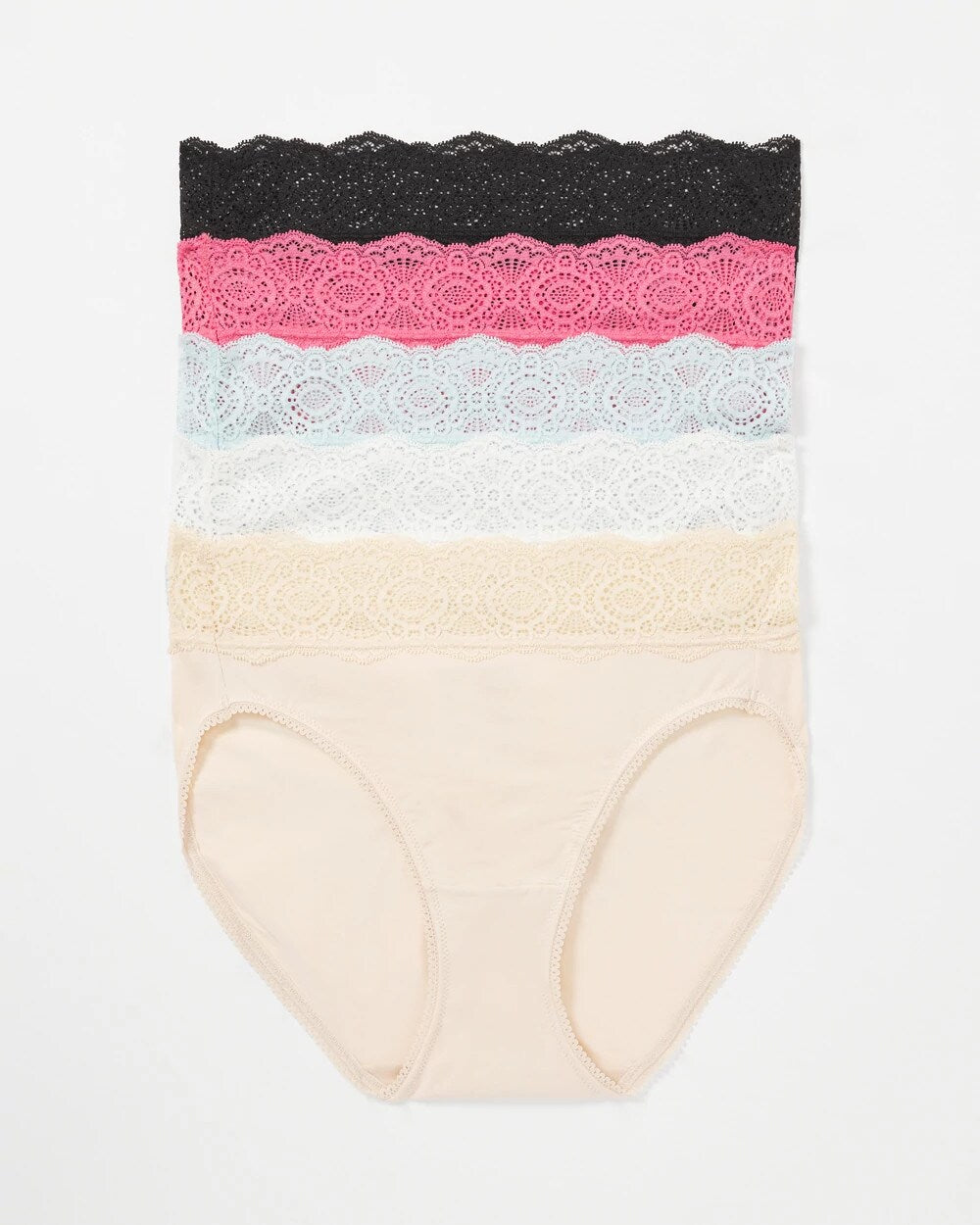 RAPTURE ROSE MULTIPACK - Crochet Lace High Leg Panty Pack