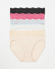 RAPTURE ROSE MULTIPACK - Crochet Lace High Leg Panty Pack