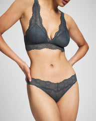 PETROL - Embraceable Thong Panty with Crochet Lace